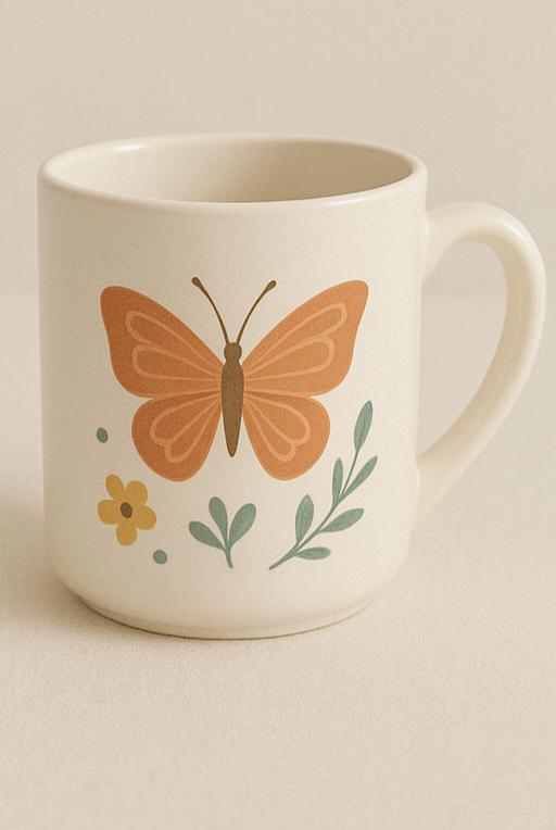 Floral Ceramic Mug Set – Elegant 4-Piece Coffee & Tea Cup Collection 12oz